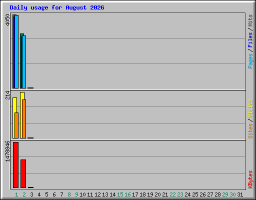 Daily usage for August 2026